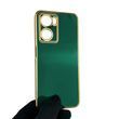 Чехол для OPPO A77s 4G с защитой камеры с золотой окантовкой на оппо а77с темно-зелёный gs1 0020120 фото