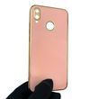 Чехол для Huawei Honor 8X JSN-L21 глянцевый с защитой камеры с золотой окантовкой на хуавей хонор 8х пудровый gs1