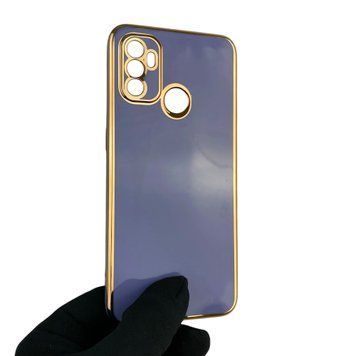 Чехол для OPPO A33 с защитой камеры с золотой окантовкой на оппо а33 синий gs1 0020110 фото
