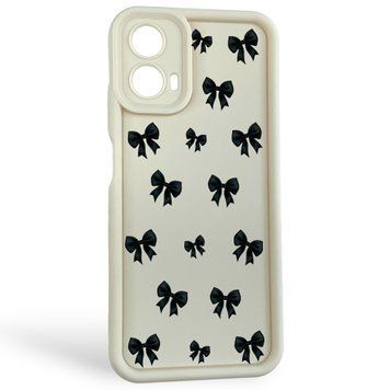 Чохол силіконовий Soft Touch з 3D принтом для Motorola G34 молочний (Повний захист камери) 0057355 фото
