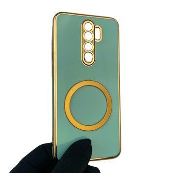 Чехол для Xiaomi Redmi Note 8 Pro с кольцом MagSafe с золотой окантовкой на сяоми редми нот 8 про бирюзовый gs1 0022670 фото