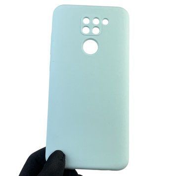Чехол для Xiaomi Redmi Note 9 силиконовый с микрофиброй нескользящий на сяоми редми нот 9 голубой 0032797 фото