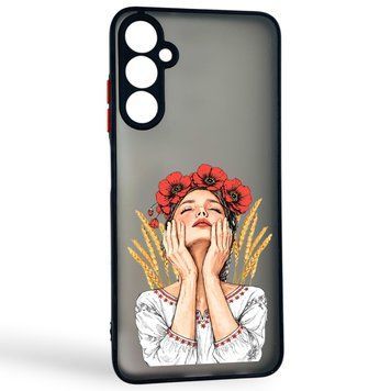 Чехол для телефона Samsung Galaxy A05S (SM-A057) с 3D принтом девушка маки колоски с высокими бортами черный 0059251 фото