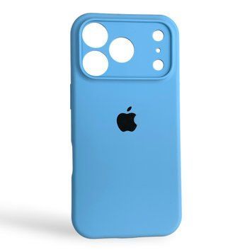 Чохол Silicone Case для Apple iPhone 17 Pro синій Cornflower (soft touch, кільця камери, мікрофібра) 0061895 фото