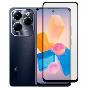 Захисне скло 6D OG для телефона Infinix Hot 40 Pro повноекранне протиударне на інфінікс хот 40 про чорне 0013986 фото