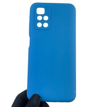 Чехол для Xiaomi Redmi 10 (4G) силиконовый с микрофиброй нескользящий на сяоми редми 10 4г синий 0032542 фото