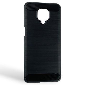 Чохол для телефона Xiaomi Redmi Note 9S карбоновий протиударний з високими бортами чорний 0052401 фото