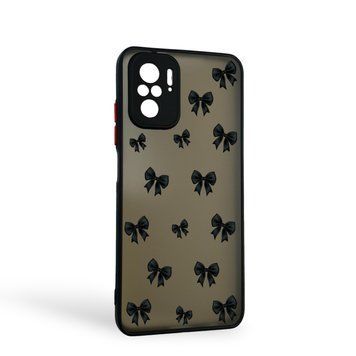 Чехол для телефона Xiaomi Redmi Note 10S с 3D принтом бантиков с высокими бортами на сяоми редми нот 10с черный 0033617 фото