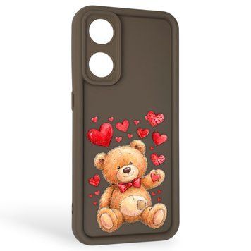 Чохол силіконовий Soft Touch з 3D принтом милий ведмедик для OPPO Reno 8T 4G коричневий (Повний захист камери) 0045006 фото