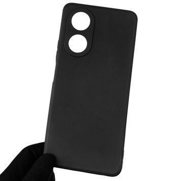 Чохол для OPPO A58 4G однотонний із квадратними гранями із захистом камери на оппо а58 4г чорний 0001541 фото
