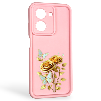 Чохол силіконовий Soft Touch з 3D принтом жіночим для Xiaomi Poco C71 рожевий (Повний захист камери) 0043012 фото