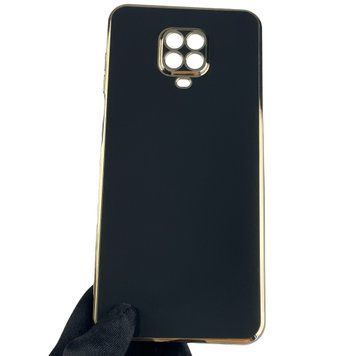 Чохол для Xiaomi Redmi Note 9 Pro глянсовий із золотою окантовкою із захистом камери на сяомі редмі нот 9 про 0008335 фото