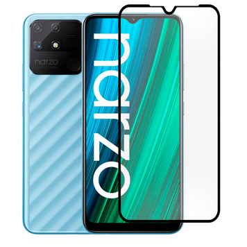 Захисне скло для телефона Realme Narzo 50A протиударне повноекранне на реалмі нарзо 50а чорне 0038278 фото