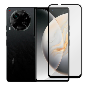Захисне скло для телефона Tecno Camon 30 (CL6) протиударне повноекранне на техно камон 30 чорне 0038364 фото