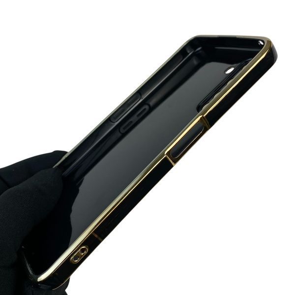 Чехол для Realme 6 Pro с кольцом MagSafe с золотой окантовкой на реалми 6 про черный gs1 0021371 фото