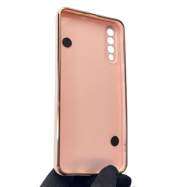 Чохол для телефона Samsung Galaxy A30s (SM-A307F) жіночій із ремінцем з прикрасами та золотою окантовкою на самсунг а30 пудровий gs1 0016219 фото
