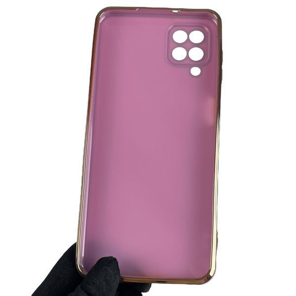 Чохол для Samsung Galaxy A12 SM-A127F із золотою окантовкою із захистом камери на самсунг а12 бузковий 0008228 фото