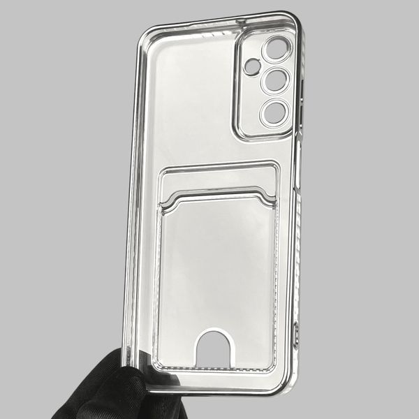 Чохол для Samsung Galaxy A05S (SM-A057) зі срібною окантовкою з кишенькою для карток на самсунг а05с срібний 0013054 фото