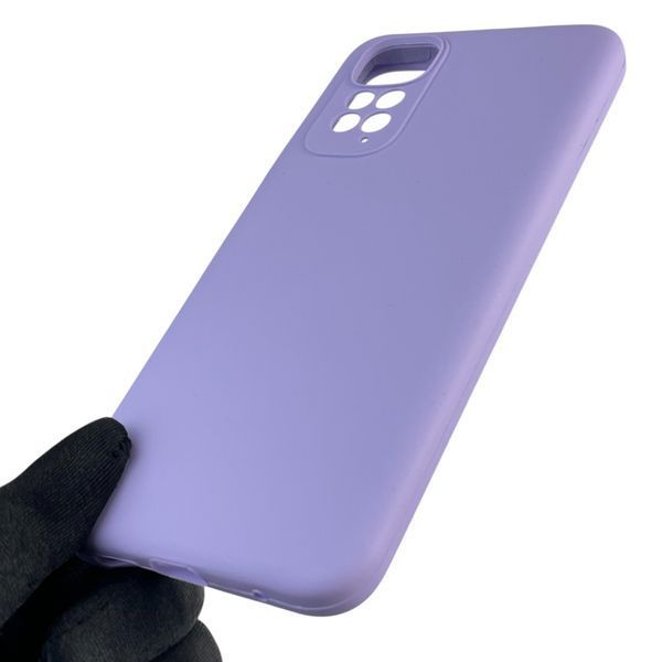 Чехол для Xiaomi Redmi Note 11 4G силиконовый с микрофиброй нескользящий на сяоми редми нот 11 4г сиреневый 0032667 фото