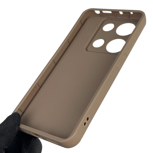 Чехол силиконовый оригинальный Soft Touch с 3D принтом милый мишка для Xiaomi Redmi Note 14S коричневый (Полная защита камеры) 0043878 фото