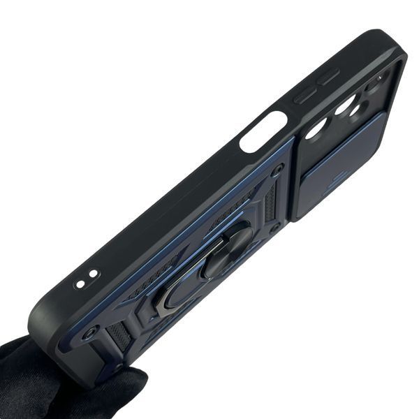 Чехол для Samsung Galaxy M15 (SM-M156) бронированный с кольцом с подставкой на самсунг м15 тёмно-синий 0007964 фото