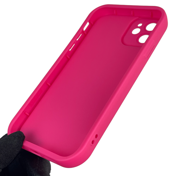 Чехол силиконовый Soft Touch с 3D принтом женским для Apple iPhone 11 малиновый (Полная защита камеры) 0042451 фото