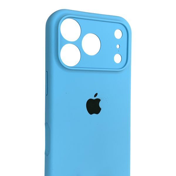 Чехол Silicone Case для Apple iPhone 17 Pro синий Cornflower (soft touch, кольца камеры, микрофибра) 0061895 фото
