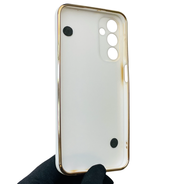 Чохол для телефона Samsung Galaxy A15 (SM-A155M) жіночій із ремінцем з прикрасами та золотою окантовкою на самсунг а15 білий gs1 0016206 фото