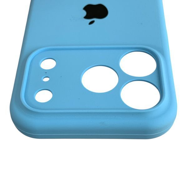 Чехол Silicone Case для Apple iPhone 17 Pro синий Cornflower (soft touch, кольца камеры, микрофибра) 0061895 фото