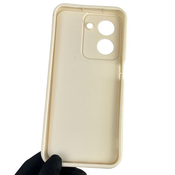 Чехол силиконовый оригинальный Soft Touch с 3D принтом злой котик для Xiaomi Poco C71 молочный (Полная защита камеры) 0046751 фото