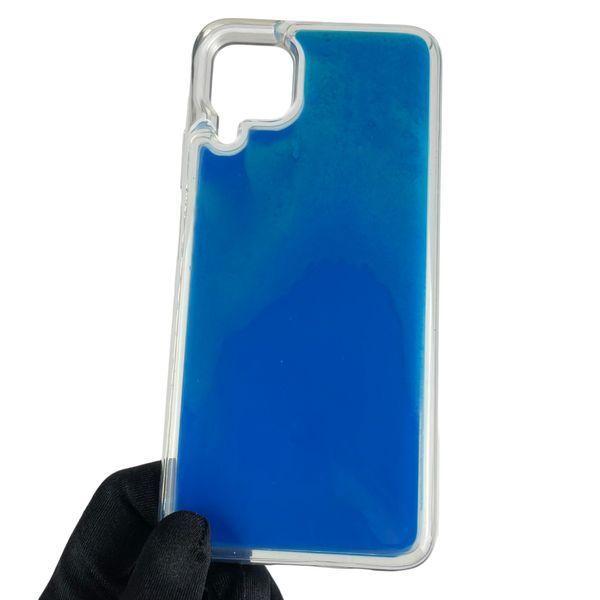 Чехол для Huawei P40 Lite переливающийся неоновый светится в темноте на хуавей п40 лайт синий 0002771 фото