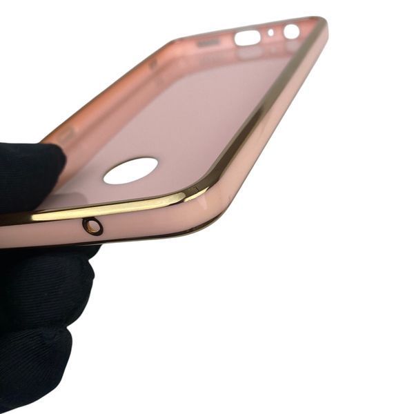 Чехол для Huawei Honor 8X JSN-L21 глянцевый с защитой камеры с золотой окантовкой на хуавей хонор 8х пудровый gs1 0019498 фото