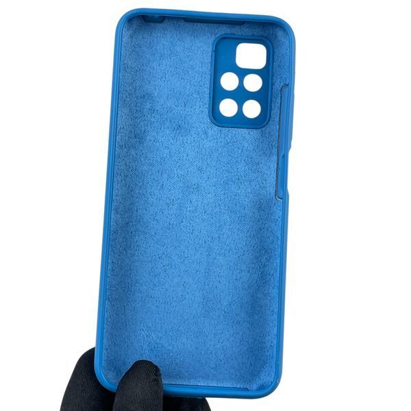 Чехол для Xiaomi Redmi 10 (4G) силиконовый с микрофиброй нескользящий на сяоми редми 10 4г синий 0032542 фото