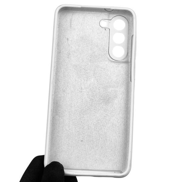 Чехол для Samsung Galaxy S21 FE (SM-G990B) силиконовый с микрофиброй нескользящий на самсунг с21 фе белый 0032173 фото
