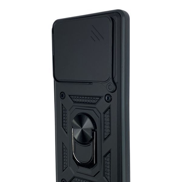 Чехол противоударный для Infinix Note 40 4G с магнитной пластиной со шторкой на камере черный 0050588 фото