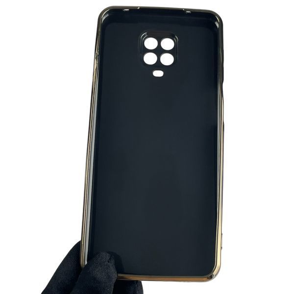 Чохол для Xiaomi Redmi Note 9 Pro глянсовий із золотою окантовкою із захистом камери на сяомі редмі нот 9 про 0008335 фото