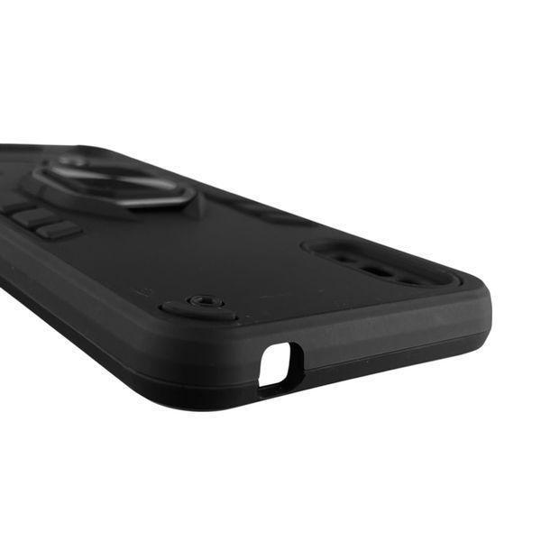 Чехол для телефона ZTE Blade A5 2020 бронированный с магнитным кольцом-держателем на зте блейд а5 2020 чёрный 0025835 фото