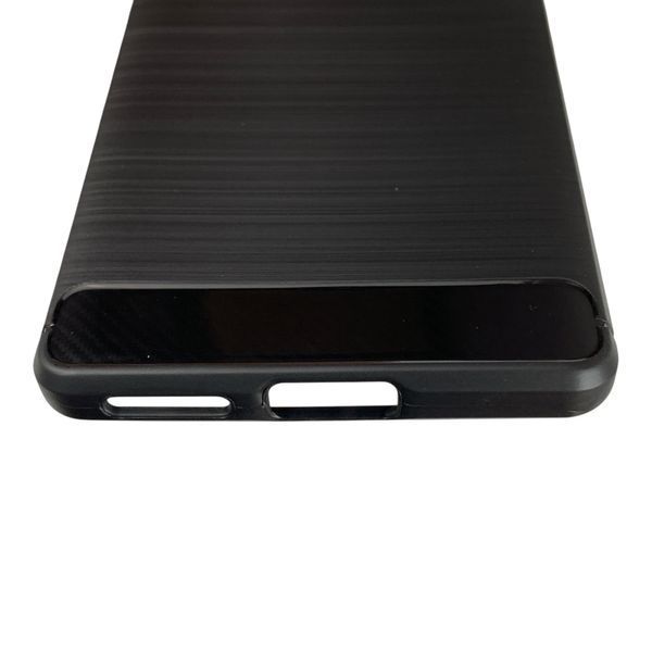 Чохол для телефона Motorola Edge 50 Fusion карбоновий протиударний з високими бортами чорний 0051856 фото