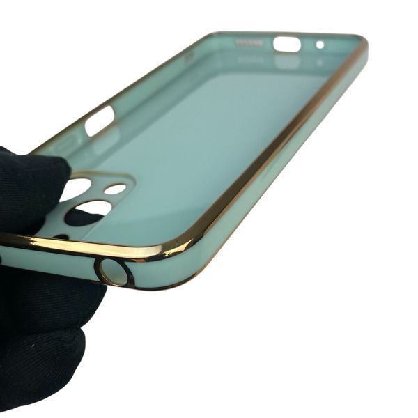 Чехол для Xiaomi Redmi 12 4G с защитой камеры с золотой окантовкой на сяоми редми 12 бирюзовый gs1 0019908 фото