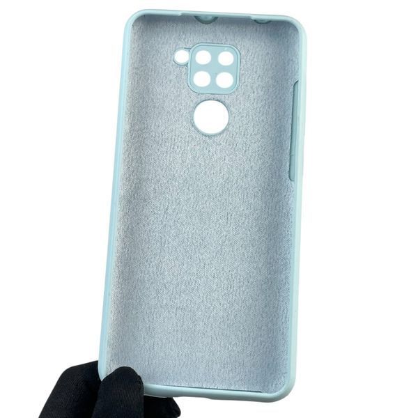 Чохол для Xiaomi Redmi Note 9 силіконовий з мікрофіброю нековзний на сяомі редмі нот 9 блакитний 0032797 фото