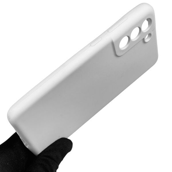 Чехол для Samsung Galaxy S21 FE (SM-G990B) силиконовый с микрофиброй нескользящий на самсунг с21 фе белый 0032173 фото