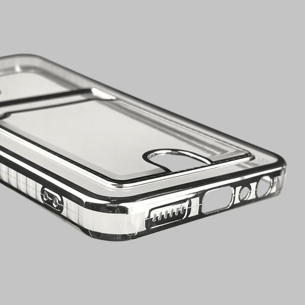 Чохол для Samsung Galaxy A05S (SM-A057) зі срібною окантовкою з кишенькою для карток на самсунг а05с срібний 0013054 фото