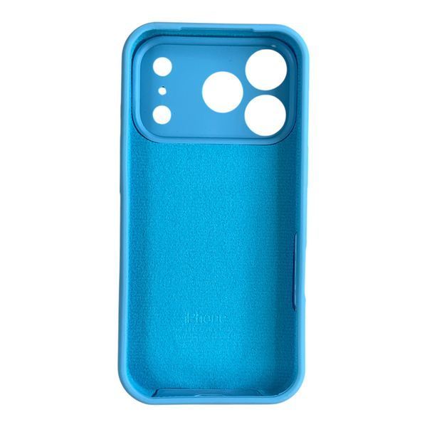 Чехол Silicone Case для Apple iPhone 17 Pro синий Cornflower (soft touch, кольца камеры, микрофибра) 0061895 фото