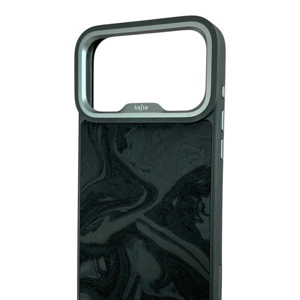 Чохол Kajsa Glamorous Fluid Art для iPhone 17 Pro Max чорний (MagSafe, металеве кільце камери, преміум) 0061995 фото
