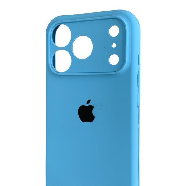 Чехол Silicone Case для Apple iPhone 17 Pro синий Cornflower (soft touch, кольца камеры, микрофибра) 0061895 фото
