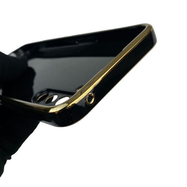 Чехол для Realme 6 Pro с кольцом MagSafe с золотой окантовкой на реалми 6 про черный gs1 0021371 фото