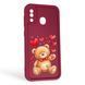 Чохол силіконовий Soft Touch з 3D принтом милий ведмедик для Samsung Galaxy A20 (SM-A205F) бордовий (Повний захист камери) 0044786 фото 1
