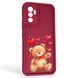 Чехол силиконовый Soft Touch с 3D принтом милый мишка для Vivo V23E бордовый (Полная защита камеры) 0044836 фото 1
