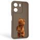 Чехол силиконовый оригинальный Soft Touch с 3D принтом смешного теда мишки для Xiaomi Poco C65 коричневый (Полная защита камеры) 0048873 фото 1