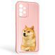 Чехол силиконовый Soft Touch с 3D принтом мема сибу для Samsung Galaxy A32 4G (SM-A325F) розовый (Полная защита камеры) 0048095 фото 1